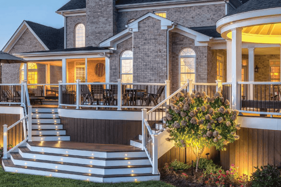 top 5 unique deck designs stair lighting rails Custom Built Lansing Michigan