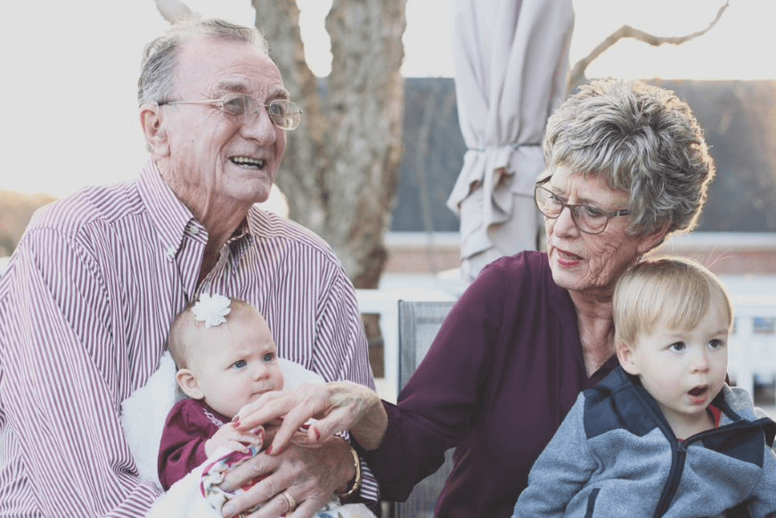 Grandparents enjoying time with their grandkids