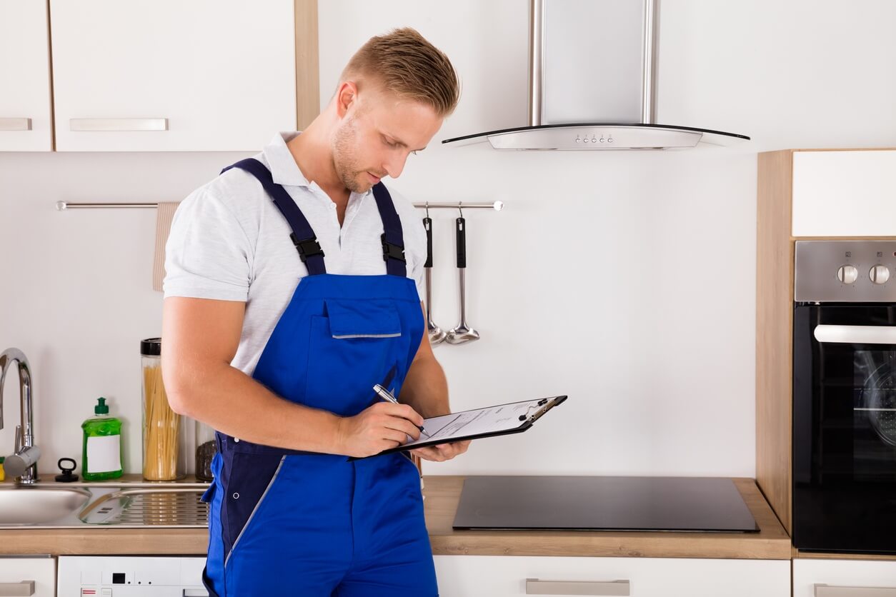 Contractor documenting progress on a kitchen remodel