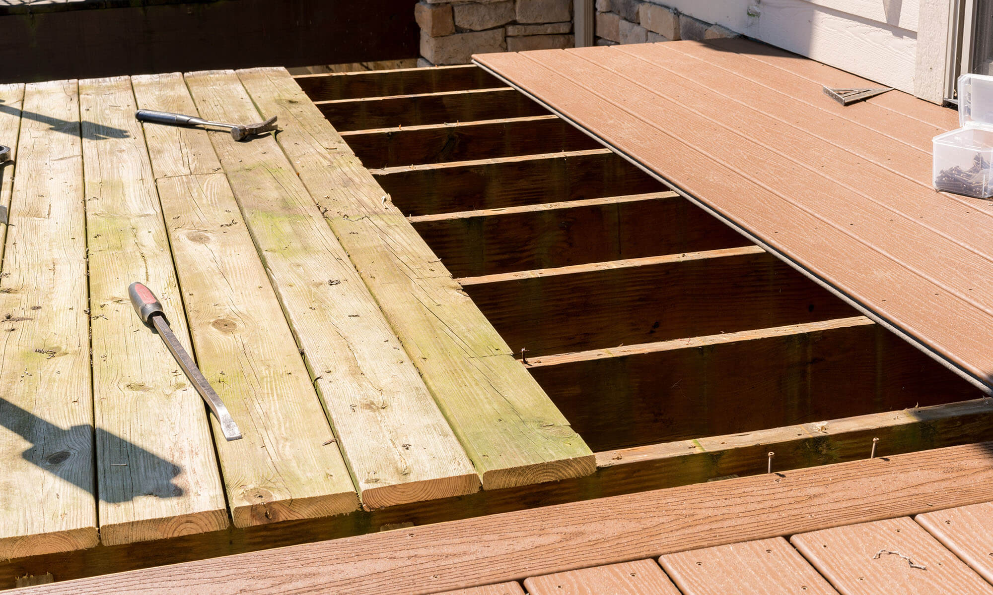Deck undergoing repairs