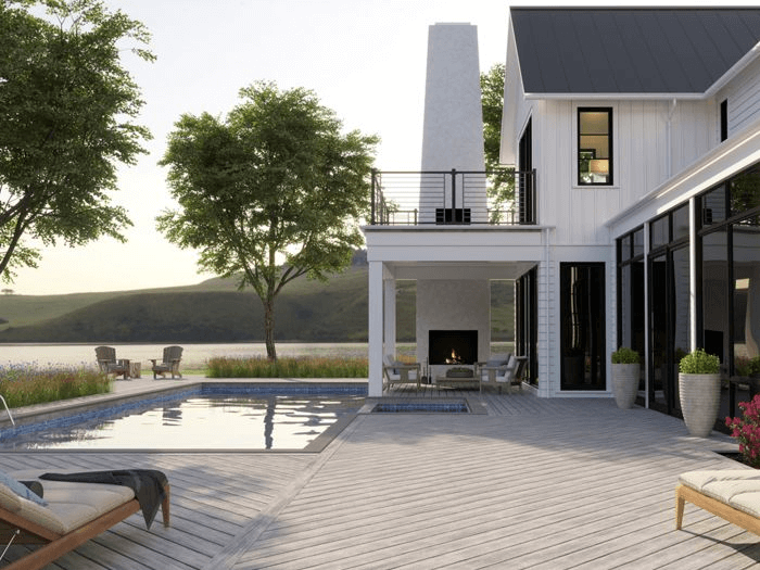 Deck installed with Trex Transcend Lineage Composite Deck Boards